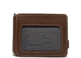 HAARLEM Unisex KUZE 21442 Leather Money Clip Wallet Brown